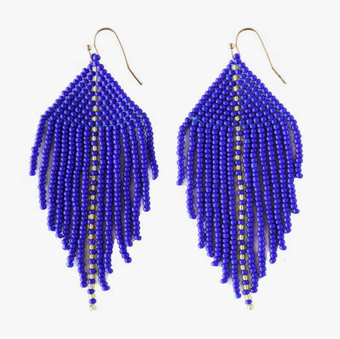 Raya Cobalt Beaded Earrings