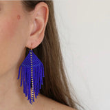 Raya Cobalt Beaded Earrings