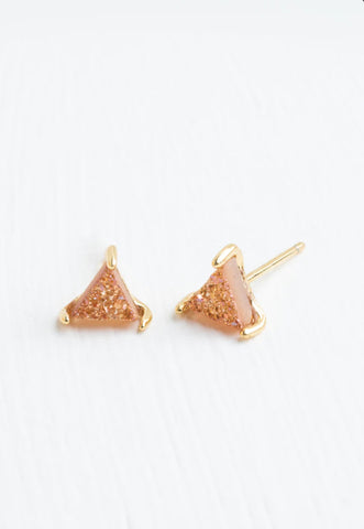 Ara Coral Druzy Stone Studs