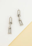 U Link Chain Silver Earrings
