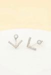 LuLu Ear Jacket White Gold Studs