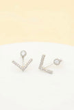 LuLu Ear Jacket White Gold Studs