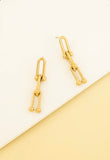 U Link Chain Gold Earrings