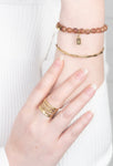 Glimmer Agate Auburn Stretch Bracelet