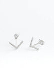 LuLu Ear Jacket White Gold Studs