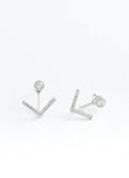 LuLu Ear Jacket White Gold Studs