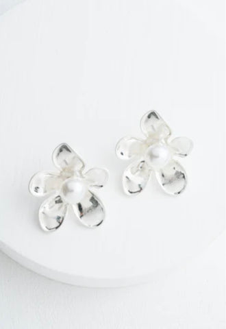 Hope in Bloom Silver & Pearl Earrings