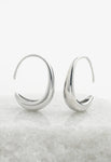 Crescent Moon Drop Earrings in Silver