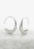 Crescent Moon Drop Earrings in Silver