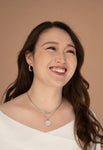 Crescent Moon Drop Earrings in Silver
