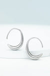Crescent Moon Drop Earrings in Silver