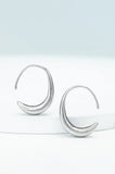 Crescent Moon Drop Earrings in Silver