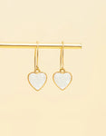 Azure Mother of Pearl Heart Earrings