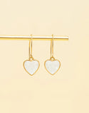 Azure Mother of Pearl Heart Earrings
