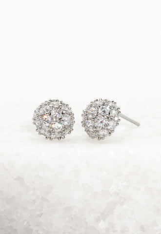 Luster Bloom Studs in Platinum