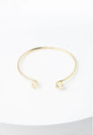 Shine Two Stone Cuff Gold Bracelet