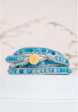 Joy Wrap Bracelet in Blue Agate