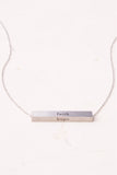 Faith, Hope & Love Silver Bar Necklace