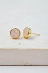 Brittany White Agate Stud Earrings