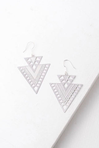 CiCi Silver Geometric Earrings