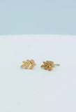 Rowen Frosted Gold Leaf Studs
