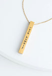 Gold or Silver Justice Bar Necklace