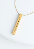 Gold or Silver Justice Bar Necklace
