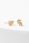 Rowen Frosted Gold Leaf Studs