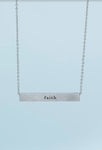 Faith, Hope & Love Silver Bar Necklace