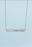 Faith, Hope & Love Silver Bar Necklace