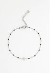 Black and Silver Cross Bracelet