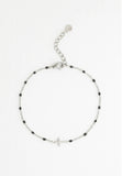 Black and Silver Cross Bracelet