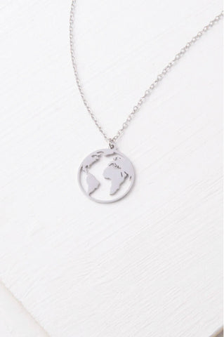 Silver World Necklace