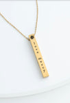 Gold or Silver Justice Bar Necklace