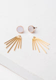 Caroline Mother of Pearl Stud & Fringe Earrings