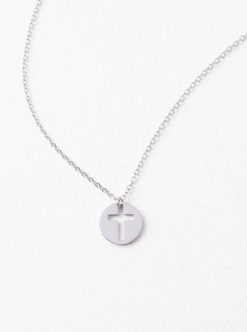 Carolyn Silver Cross Necklace