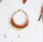 Fire Hoop Embera Beaded Earrings