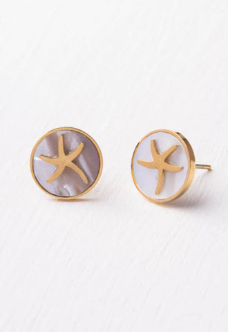 Transformed Mother-of-Pearl Starfish Earrings