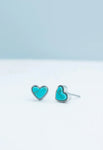 Bay Turquoise Heart Silver Studs