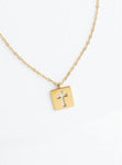 Axis Gold Square Cross Necklace
