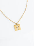 Axis Gold Square Cross Necklace
