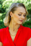 Caroline Mother of Pearl Stud & Fringe Earrings