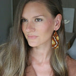 Brown Moth Beaded Earrings