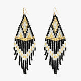 Empire Black & Gold Beaded Earrings