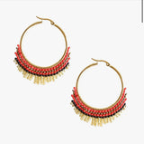 Fire Hoop Embera Beaded Earrings