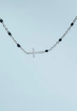 Black and Silver Cross Bracelet