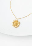 Golden Sunflower Pendant Necklace