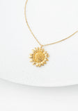 Golden Sunflower Pendant Necklace