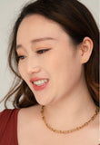 Rowen Frosted Gold Leaf Studs
