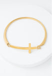 Faithfully Yours Gold Cross Bracelet